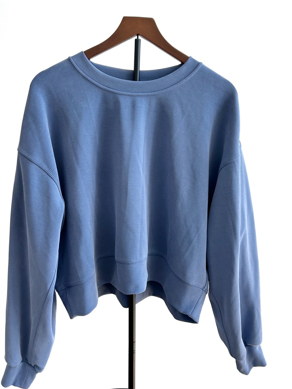 lululemon athletica Light Blue Cropped Crewneck Sweatshirt